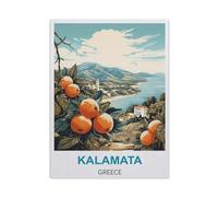 BEAYODKP 5D DIY Diamond Painting，Affiche de voyage vintage de Kalamata, Grèce，Kit de point de croix avec strass en cristal, Artisanat en mosa?que pour la décoration de la maison（50 x 60 cm）-CA31