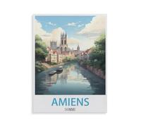 BEAYODKP 5D DIY Diamond Painting,Amiens (Somme),Kit de point de croix avec strass en cristal, Artisanat en mosa?que pour la décoration de la maison(40 x 50 cm/15.74 x 19.68 pouces)-GQ75