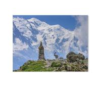 BEAYODKP 5D Diy Diamond Painting，Bouquetin des Alpes devant le Mont Blanc, France，Cross Stitch Full Diamond Embroidery Mosaic Pattern Beaded Embroidery（40 x 50 cm/15.74 x 19.68 pouces）-I67