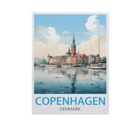 BEAYODKP 5D Diy Diamond Painting，Danemark Copenhague，Cross Stitch Full Diamond Embroidery Mosaic Pattern Beaded Embroidery（30 x 40 cm/11.81 x 15.74 pouces）-AY78