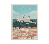BEAYODKP 5D DIY Diamond Painting， France Château de Foix dans les Pyrénées，Kit de point de croix avec strass en cristal, Artisanat en mosa?que pour la décoration de la maison（30 x 40 cm）-BO77