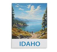 BEAYODKP 5D Diy Diamond Painting，Idaho Affiche de voyage vintage，Cross Stitch Full Diamond Embroidery Mosaic Pattern Beaded Embroidery（40 x 50 cm/15.74 x 19.68 pouces）-D87