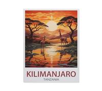 BEAYODKP 5D Diy Diamond Painting，Kilimandjaro Tanzanie coucher de soleil，Cross Stitch Full Diamond Embroidery Mosaic Pattern Beaded Embroidery（40 x 50 cm/15.74 x 19.68 pouces）-AW58