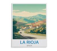 BEAYODKP 5D Diy Diamond Painting，La Rioja Poster vintage de voyage en Espagne，Cross Stitch Full Diamond Embroidery Mosaic Pattern Beaded Embroidery（40 x 50 cm/15.74 x 19.68 pouces）-C47