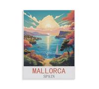 BEAYODKP 5D Diy Diamond Painting，Majorque, Espagne，Cross Stitch Full Diamond Embroidery Mosaic Pattern Beaded Embroidery（40 x 50 cm/15.74 x 19.68 pouces）-HY16