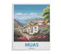 BEAYODKP 5D Diy Diamond Painting，Mijas Espagne Poster de voyage vintage，Cross Stitch Full Diamond Embroidery Mosaic Pattern Beaded Embroidery（40 x 50 cm/15.74 x 19.68 pouces）-C7