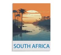 BEAYODKP 5D Diy Diamond Painting，Poster de voyage vintage Afrique du Sud，Cross Stitch Full Diamond Embroidery Mosaic Pattern Beaded Embroidery（30 x 40 cm/11.81 x 15.74 pouces）-B87