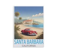 BEAYODKP 5D DIY Diamond Painting，Santa Barbara, Californie，Kit de point de croix avec strass en cristal, Artisanat en mosa?que pour la décoration de la maison（50 x 60 cm/19.68 x 23.62 pouces）-HZ41