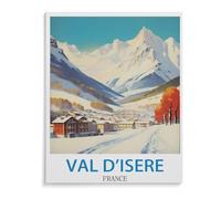 BEAYODKP 5D Diy Diamond Painting，Val D'isere France Affiche de voyage vintage，Cross Stitch Full Diamond Embroidery Mosaic Pattern Beaded Embroidery（30 x 40 cm/11.81 x 15.74 pouces）-C27