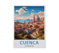 BEAYODKP Affiche de voyage vintage Cuenca Équateur，Peinture diamant adulte 5D Point De Croix Broderie Diamond Painting Kits Salon Chambre Décoration（30 x 40 cm/11.81 x 15.74 pouces）-AV95