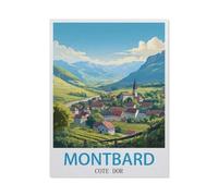 BEAYODKP Affiche de voyage vintage Montbard Côte d'Or，Vintage Métal Signe D'Étain pour la Maison Cuisine Ferme Jardin Garage Décoration Murale(30x40cm 12x16 inch-BS60