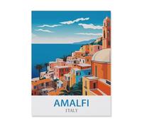 BEAYODKP Amalfi Italie，Peinture par Numero Adulte, Cadeau de Peinture à l'huile de Bricolage numérique pour Enfants Adultes Peindre par Nombre Kits（20x30cm）-R85