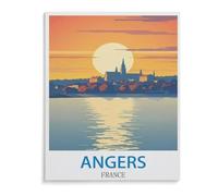 BEAYODKP Angers France Affiche de voyage vintage，Kit de peinture diamant 5D Kit complet d'art en cristal pour adultes et enfants（50 x 60 cm/19.68 x 23.62 pouces）-B82