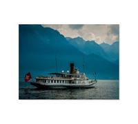 BEAYODKP Bateau à vapeur，panneaux métalliques en étain, Art mural | Affiche imprimée en fer blanc épais, décoration murale(20x30cm 8x12 inch-AR78