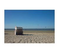 BEAYODKP Chaise de plage sur la mer du Nord，Kit de peinture diamant 5D Kit complet d'art en cristal pour adultes et enfants（30 x 40 cm/11.81 x 15.74 pouces）-AF58