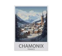 BEAYODKP Chamonix France Ski Arbre，Kit de peinture diamant 5D Kit complet d'art en cristal pour adultes et enfants（30 x 40 cm/11.81 x 15.74 pouces）-AO16