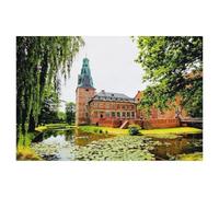 BEAYODKP Château de Raesfeld, la cour du château supérieur dans le Münsterland，Peinture diamant adulte 5D Point De Croix Broderie Diamond Painting Kits Salon Chambre Décoration（40 x 50 cm）-AH20