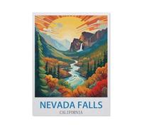 BEAYODKP Chutes du Nevada, Californie，Panneau en métal - Plaque murale pour maison, bar, café, salle de jeux, garage(15x30cm 6x12 inch-CL63