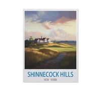 BEAYODKP Collines de Shinnecock, New York - Affiche de voyage vintage pour le golf,Vintage Métal Signe D'Étain pour la Maison Cuisine Ferme Jardin Garage Décoration Murale(20x30cm 8x12 inch-CM42