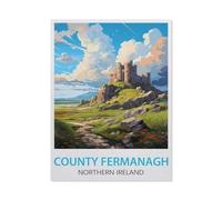 BEAYODKP Comté de Fermanagh Irlande du Nord，Kit de peinture diamant 5D Kit complet d'art en cristal pour adultes et enfants（40 x 50 cm/15.74 x 19.68 pouces）-AZ33