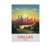 BEAYODKP Dallas, Texas - Affiche de voyage vintage，Vintage Métal Signe D'Étain pour la Maison Cuisine Ferme Jardin Garage Décoration Murale(15x30cm 6x12 inch-DF52