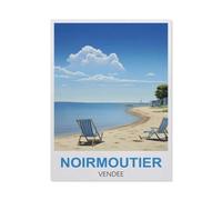 BEAYODKP Décoration murale rétro en métal，Affiche de voyage vintage de Noirmoutier en Vendée，imprimée pour club, bar, café, salon, cuisine, garage, maison(30x40cm 12x16 inch-BT89