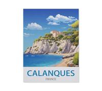 BEAYODKP Décoration murale rétro en métal，Calanques, France，imprimée pour club, bar, café, salon, cuisine, garage, maison(30x40cm 12x16 inch-DY44