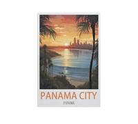 BEAYODKP Décoration murale rétro en métal，Panama City, Panama，imprimée pour club, bar, café, salon, cuisine, garage, maison(20x30cm 8x12 inch-AJ29