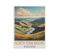 BEAYODKP Diamant Peinture Plein Diamant，North York Moors Angleterre，Rond Diamant Décor À La Maison Papier Peint（40 x 50 cm/15.74 x 19.68 pouces）-GZ95