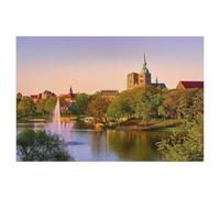 BEAYODKP Diamant Peinture，Vue sur la ville hanséatique de Stralsund avec l'église Saint-Nicolas et le pignon de l'hôtel de ville，Full Drill Arts du diamant Peinture par numéros Kits （40 x 50 cm）-AG53