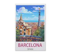 BEAYODKP Diamond-Painting Rond，Barcelone Espagne，Broderie Diamant,Tableau Strass Diamant, Artisanat Cristal en Mosaïque Cadeaux Faits à la Main（50 x 60 cm/19.68 x 23.62 pouces）-AB7