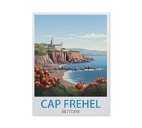 BEAYODKP Diamond-Painting Rond,Cap Frehel Bretagne,Broderie Diamant,Tableau Strass Diamant, Artisanat Cristal en Mosaïque Cadeaux Faits à la Main(40 x 50 cm/15.74 x 19.68 pouces)-HB90