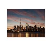 BEAYODKP Diamond-Painting Rond，Vue urbaine avec architecture, skyline de New York City，Broderie Diamant,Tableau Strass Diamant, Artisanat Cristal en Mosaïque Cadeaux Faits à la Main（40 x 50 cm）-N586