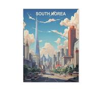 BEAYODKP DIY 5D Diamant Peinture Broderie Kit Diamant Peinture，Affiches vintage de voyage de la Corée du Sud，Mosa?que Artisanat Cadeaux Faits à La Main（40 x 50 cm/15.74 x 19.68 pouces）-BX57