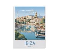 BEAYODKP DIY 5D Diamant Peinture Broderie Kit Diamant Peinture，Ibiza, Espagne, côte，Mosa?que Artisanat Cadeaux Faits à La Main（50 x 60 cm/19.68 x 23.62 pouces）-HE42