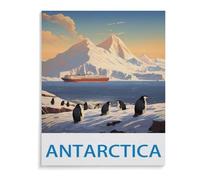 BEAYODKP DIY 5D Diamant Peinture Broderie Kit Diamant Peinture，Poster de voyage vintage Antarctique，Mosa?que Artisanat Cadeaux Faits à La Main（50 x 60 cm/19.68 x 23.62 pouces）-D58