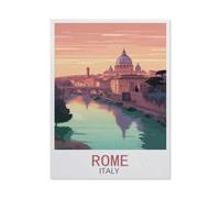 BEAYODKP DIY Peinture à l'huile Peindre par Nombre Kits，Affiche de voyage vintage Rome Italie，Toile Peinture par Numéro Acrylique Peinture à l'huile(50x60cm-AG55