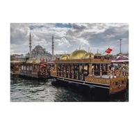 BEAYODKP Hafen in Istanbul，5D Plein Diamant Peinture DIY Diamant Broderie Décoration de La Maison（40 x 50 cm/15.74 x 19.68 pouces）-AA99