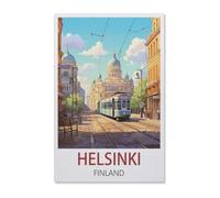 BEAYODKP Helsinki Finlande，Peinture par Numero Adulte, Cadeau de Peinture à l'huile de Bricolage numérique pour Enfants Adultes Peindre par Nombre Kits(40x50cm)-Z69
