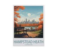 BEAYODKP Kits de peinture de diamant 5d diy 5d pour adultes enfants，Hampstead Heath Londres，kits de broderie en diamant rond complet（30 x 40 cm/11.81 x 15.74 pouces）-BR81