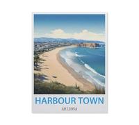 BEAYODKP Kits de peinture diamant 5D，Affiches vintage de voyage de Harbour Town, Arizona，Full Drill Arts du diamant Peinture par numéros Kits pour la décoration murale de la maison（30 x 40 cm）-BV48