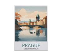 BEAYODKP lac de Prague République tchèque，5D Plein Diamant Peinture DIY Diamant Broderie Décoration de La Maison（40 x 50 cm/15.74 x 19.68 pouces）-AK77