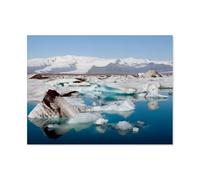 BEAYODKP Lac glaciaire Jökulsarlon，panneaux métalliques en étain, Art mural | Affiche imprimée en fer blanc épais, décoration murale(20x30cm 8x12 inch-AR98