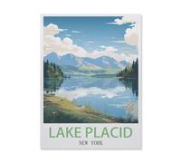 BEAYODKP Lake Placid New York，Kit de peinture diamant 5D Kit complet d'art en cristal pour adultes et enfants（40 x 50 cm/15.74 x 19.68 pouces）-IE92