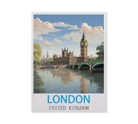 BEAYODKP Londres, Royaume-Uni，Vintage Métal Étain Signe Rétro Fer Affiche Peinture pour la Maison Bar Café Cuisine Restaurant Décoration Murale(15x30cm 6x12 inch-DL33