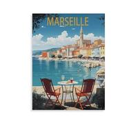 BEAYODKP Marseille France Côte,DIY Peinture par Numéro Adultes Enfants Enfants DIY Acrylique Peinture Kit,Cadeau de Peinture à l'huile créative Peinte à la Main(40x50cm-N34