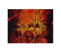 BEAYODKP Métal Étain Signe，Batterie de drums - simply cool，Plaque Rétro Fer Signe Mural Mural Art Déco pour Salle Bain Restaurant Maison Cafés Bar Pub Déco Cadeau(15x30cm 6x12 inch-AC53