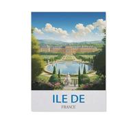 BEAYODKP Métal Étain Signe，Île-de-France - Affiche de voyage vintage，Plaque Rétro Fer Signe Mural Mural Art Déco pour Salle Bain Restaurant Maison Cafés Bar Pub Déco Cadeau(15x30cm 6x12 inch-CS20