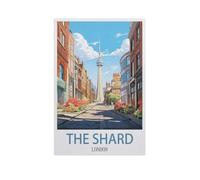 BEAYODKP Métal Étain Signe，The Shard, Londres，Plaque Rétro Fer Signe Mural Mural Art Déco pour Salle Bain Restaurant Maison Cafés Bar Pub Déco Cadeau(15x30cm 6x12 inch-AI33