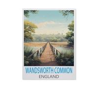 BEAYODKP Métal Étain Signe，Wandsworth Common, Angleterre，Plaque Rétro Fer Signe Mural Mural Art Déco pour Salle Bain Restaurant Maison Cafés Bar Pub Déco Cadeau(30x40cm 12x16 inch-DL27